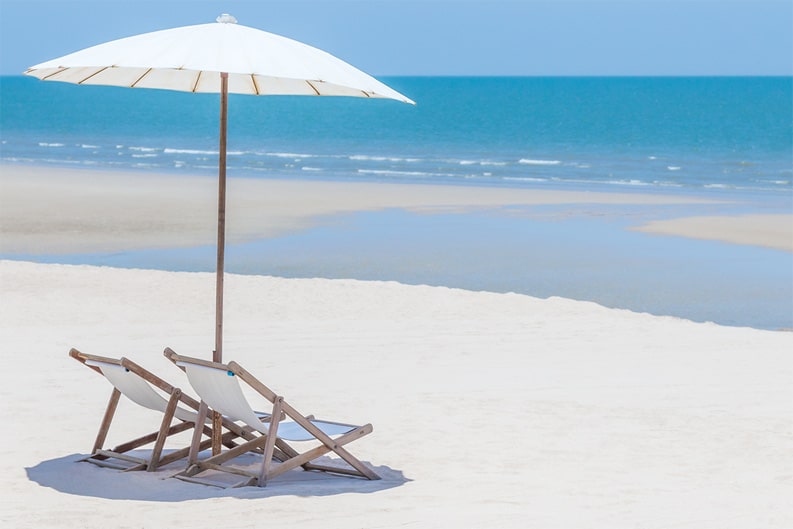 bech chairs with umbrella - The Rock Hua Hin